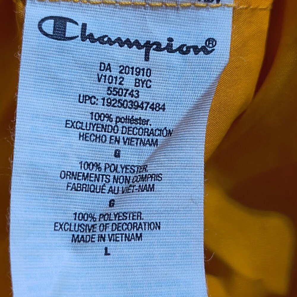 Champion Men's Packable Logo Jacket/Windbreaker  Size Large School Bus Yellow - Picture 10 of 12